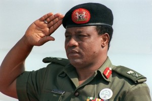 (FILES) -- File picture dated 31 August 1986 shows Nigeria's strongman General Ibrahim Babangida saluting during the 8th summit of Non Allied Nations held in Harare. Nigeria's former military dictator, General Ibrahim Babamosi Babangida, better known by his initials IBB, has dropped his bid to be presidential candidate of the ruling Peoples Democratic Party (PDP). 